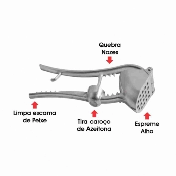 ESPREMEDOR MULTIUSO 5 UTILIDADES EM ALUMINIO