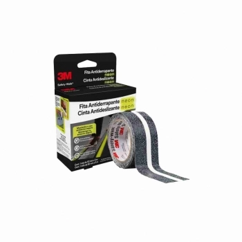 FITA ANTIDERRAPANTE FOSFORESCENTE SAFETY WALK PRETA/NEON 50MMX5,0M 3M