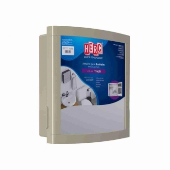 ARMARIO PARA BANHEIRO PLASTICO BEGE 33X34CM HERC