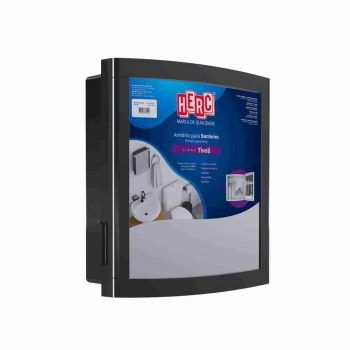 ARMARIO PARA BANHEIRO PLASTICO 33X34CM PRETO HERC