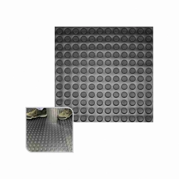 PISO EMBORRACHADO TIPO MOEDA PLACA 50X50CM PRETO