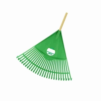 VASSOURA PARA JARDIM PLASTICA REFORCADA EXTRA GRANDE COM CABO 26 DENTES