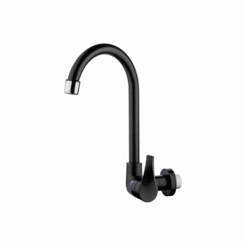TORNEIRA PLASTICA GIRATORIA PAREDE ALTA PRETA 1/4V TWIST COLOR