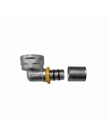 COTOVELO JOELHO COM ROSCA FEMEA PARA TUBO GAS MULTICAMADAS DN16MM