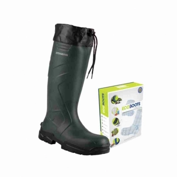 BOTA EM PU VERDE TERMICA CANO LONGO NAUTICA COM POLAINA ECOBOOTS N 37