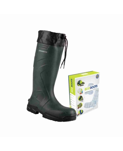 BOTA EM PU VERDE TERMICA CANO LONGO NAUTICA COM POLAINA ECOBOOTS N 38