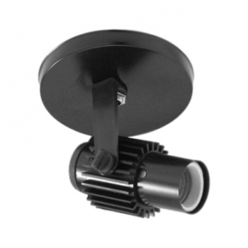 SPOT COM ALETA PRETA 1 LAMPADA CORPO PRETO