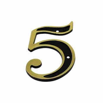 NUMERO RESIDENCIAL PLASTICO DOURADO N 5