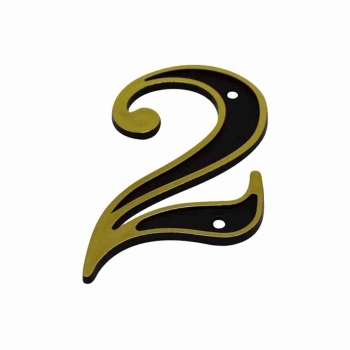 NUMERO RESIDENCIAL PLASTICO DOURADO N 2
