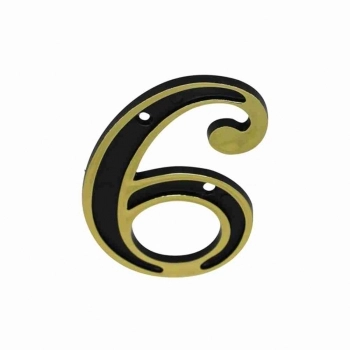 NUMERO RESIDENCIAL PLASTICO DOURADO N 6