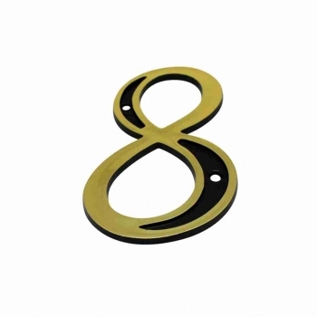 NUMERO RESIDENCIAL PLASTICO DOURADO N 8