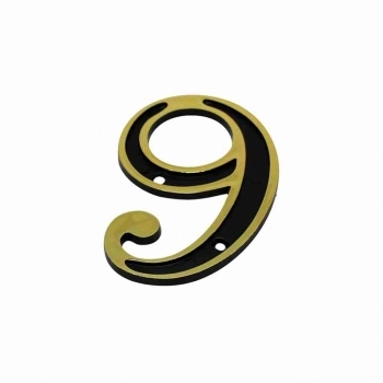 NUMERO RESIDENCIAL PLASTICO DOURADO N 9