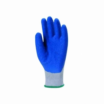 LUVA MALHA REVESTIDA LATEX NATURAL AZUL 10 GG